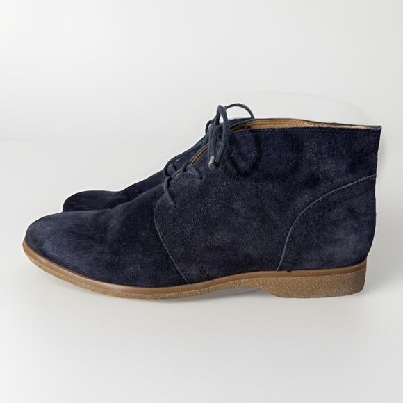 Franco Sarto Boots Womens 9.5M Percy Chukka Blue Suede Lace Up Ankle Top Casual - Picture 1 of 7